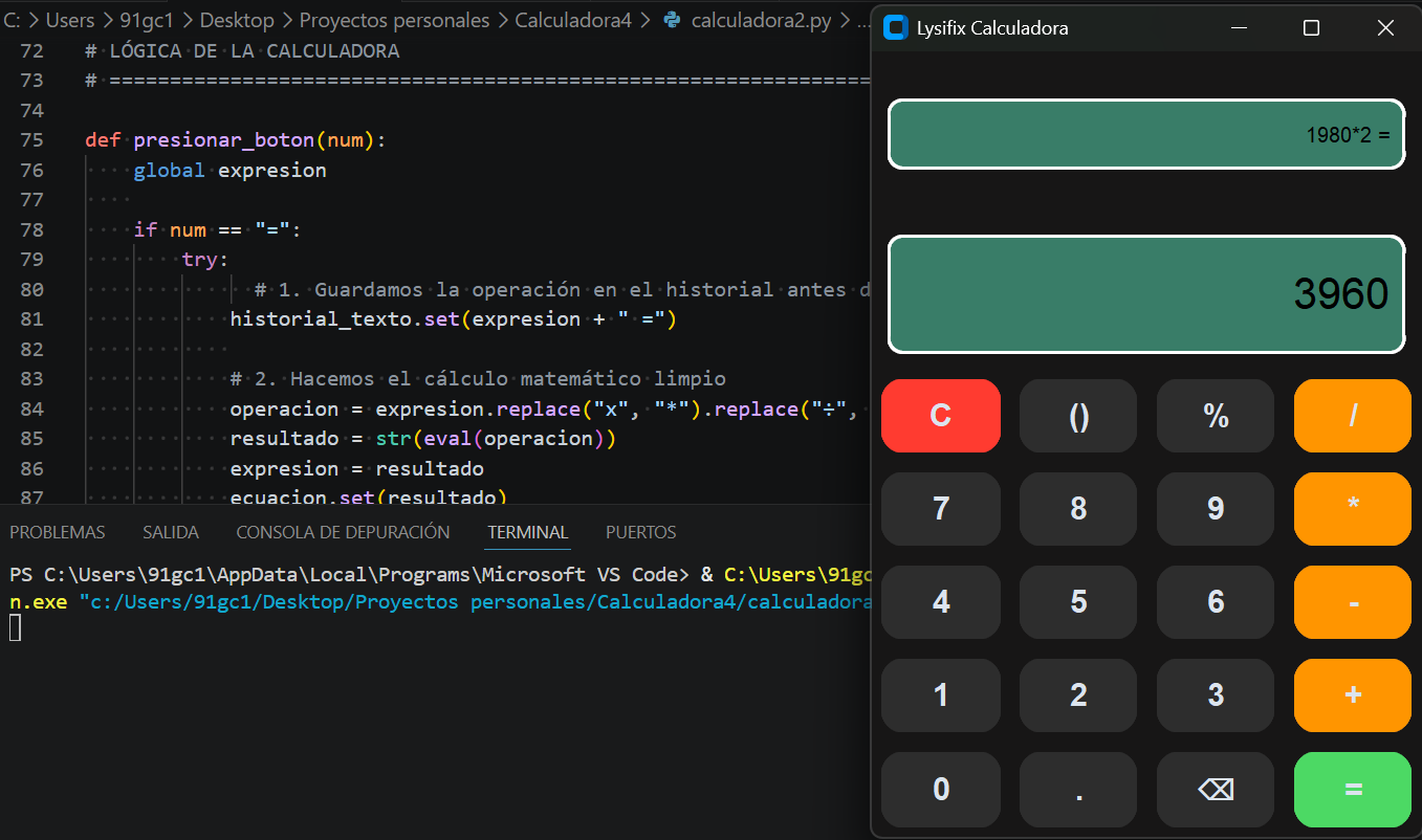 Vista previa de la calculadora premium